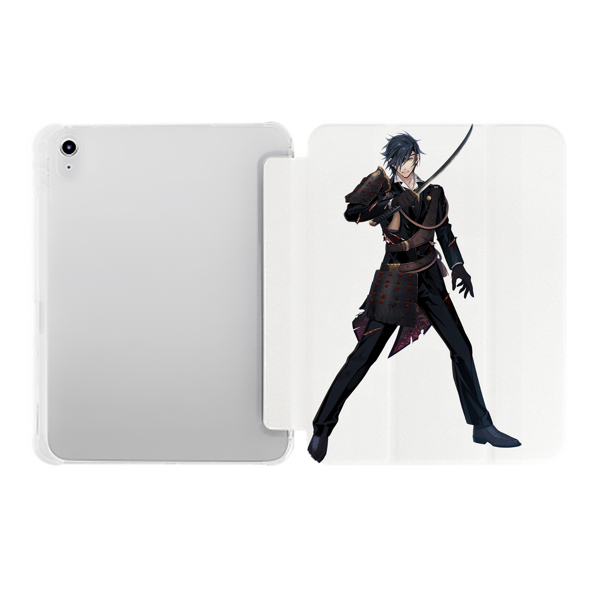 （画像用） 刀剣乱舞 Touken Ranbu IPad ケース ペン収納付き 三つ折りスタンド PUレザー×シリコン 対応機種9.5/10.5/10.9インチ